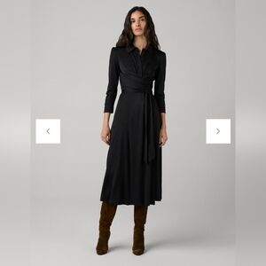 Diane Von Furstenberg Sana Black Long Sleeve Dress Size Large